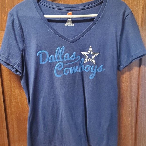 NWOT Navy Women's Dallas Cowboys V-Neck T-shirt in Medium - Picture 2 of 4